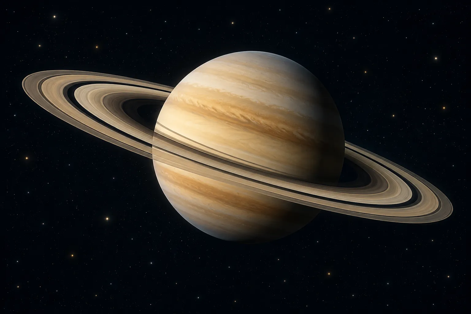 A ringed planet against a dark starfield.